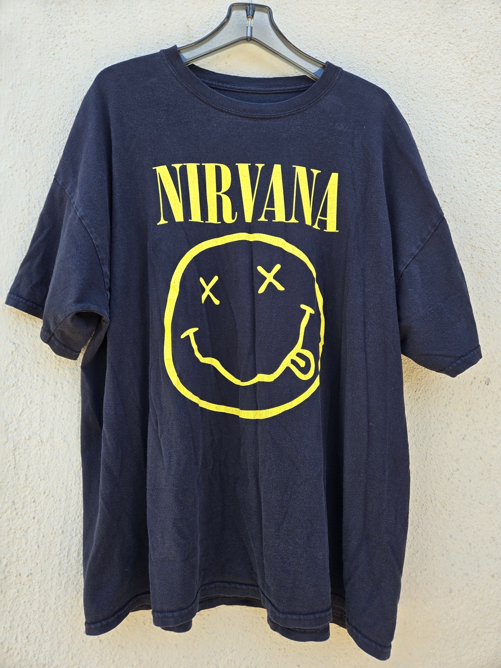 Nirvana Black Short Sleeve Graphic Tee with Yellow Logo - Unisex